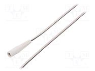 Cable; 2x0.5mm2; wires,DC 5,5/2,5 socket; straight; white; 1.5m BQ CABLE