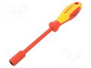 Screwdriver; insulated; 6-angles socket; HEX 10mm; 1kVAC; VDE 