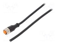 Cable: for sensors/automation; M12; PIN: 4; straight; 2m; plug; 4A LUTRONIC