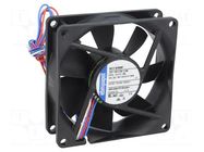 Fan: DC; axial; 12VDC; 80x80x25mm; 78m3/h; 19dBA; slide; 3600rpm EBM-PAPST