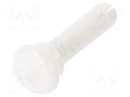 Rivet; polyamide; L.rivet: 15mm; white; dismountable,push-in DREMEC