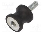 Vibration damper; M6; Ø: 20mm; rubber; L: 19mm; Thread len: 18mm ELESA+GANTER