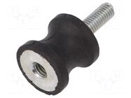 Vibration damper; M6; Ø: 20mm; rubber; L: 19mm; Thread len: 18mm ELESA+GANTER