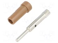 Connector: 2mm banana; socket; 10A; 70VDC; 24.5mm; brown; on panel SCHÜTZINGER