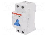 RCD breaker; Inom: 40A; Ires: 100mA; Max surge current: 5000A; IP20 ABB