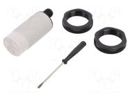 Sensor: capacitive; Range: 0÷25mm; OUT: PNP / NO + NC; Housing: M30 CARLO GAVAZZI