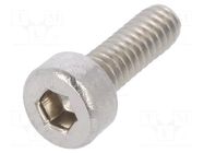 Screw; M2x6; 0.4; Head: cheese head; hex key; HEX 1.5mm; DIN 912 BOSSARD