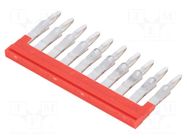 Comb bridge; red; A; ways: 10 WEIDMÜLLER