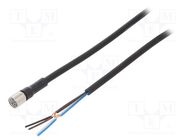 Connection lead; M8; PIN: 4; straight; Len: 2m; plug; 1A; -10÷80°C OMRON