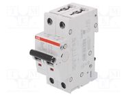 Circuit breaker; 230/400VAC; Inom: 6A; Poles: 2; Charact: D; 6kA ABB