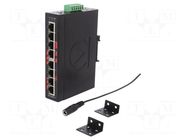 Switch Ethernet; unmanaged; Number of ports: 8; 12÷48VDC; RJ45 ANTAIRA