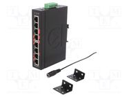 Switch Ethernet; unmanaged; Number of ports: 8; 12÷48VDC; RJ45; 5W ANTAIRA