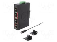 Switch Ethernet; unmanaged; Number of ports: 8; 12÷48VDC; RJ45 ANTAIRA