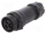 Connector: circular; plug; male; MRD; 10A; PIN: 3; IP67; straight AMPHENOL COMMUNICATIONS SOLUTIONS