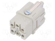 Connector: HDC; contact insert; female; S-QD5/0; PIN: 6; 5+PE; 16A MOLEX