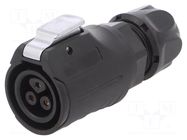 Connector: circular; plug; female; MRD; 10A; PIN: 3; IP67; straight AMPHENOL COMMUNICATIONS SOLUTIONS