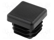 Plugs; for profiles; Body: black; H: 16.5mm; LDPE; L: 20mm FIX&FASTEN