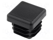 Stopper; for profiles; Body: black; H: 16.5mm; LDPE; L: 20mm FIX&FASTEN