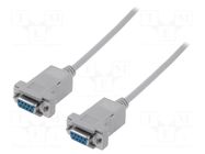 Cable; D-Sub 9pin socket,both sides; 1.8m; grey DIGITUS