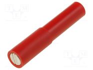 Adapter; 12A; red; Socket size: 4mm; Plating: nickel plated; 60VDC ELECTRO-PJP