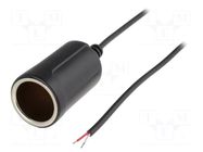 Car lighter socket; cables; 2000mm; Sup.volt: 7÷12VDC; 5A; black SCI