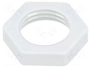 Nut; M16; polyamide; Thk: 5mm; Spanner: 22mm; light grey; Pitch: 1.5 OBO BETTERMANN