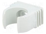 Bracket; polypropylene; light grey; W: 30.3mm; H: 29.5mm; Thk: 16mm 