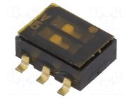 Switch: slide; Pos: 2; SPDT x2; 0.1A/6VDC; ON-ON; SMT; 5.4x2.5x2.5mm Nidec Copal Electronics