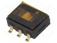 Switch: slide; Pos: 2; DPDT; 0.1A/6VDC; ON-ON; SMT; 5.4x2.5x2.5mm Nidec Copal Electronics