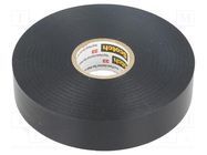 Tape: electrical insulating; W: 19mm; L: 33m; Thk: 0.18mm; black 3M