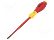 Screwdriver: insulated; slim; slot; 4.5x1mm; Blade length: 125mm WIHA