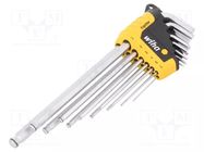Wrench-set; inch,hex key,spherical; Chrom-vanadium steel WIHA