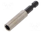 Holder; 1/4"; Overall len: 58mm; Mounting: 1/4" (E6,3mm); magnetic WIHA
