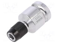 Adapter; Socket size-inch: 1/4"; 1/2"; Overall len: 50mm WIHA
