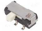 Switch: slide; Pos: 2; DPDT; 0.2A/12VDC; ON-ON; SMT; Leads: straight Nidec Copal Electronics