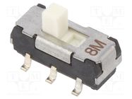 Switch: slide; Pos: 2; DPDT; 0.2A/12VDC; ON-ON; SMT; Leads: straight Nidec Copal Electronics