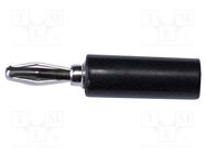 Plug; 4mm banana; 15A; 1kVAC; black; non-insulated; 40.4mm; brass MUELLER ELECTRIC