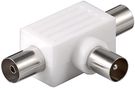 Coaxial T Adapter: Double Coaxial Socket > Coaxial Plug - plastic adapter plug