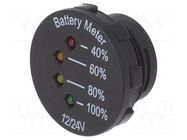 Voltmeter; on panel; LED; Colour: amber,red,green,yellow; 7÷33V SCI