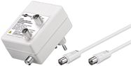 Antenna Amplifier with 2 Outputs, 15-30 dB, white - for connecting up to two receivers for cable TV or radio