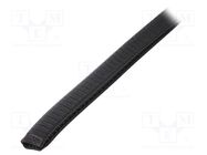 Hole and edge shield; PVC; L: 10m; black; H: 16.5mm; W: 9.5mm RST ROZTOCZE