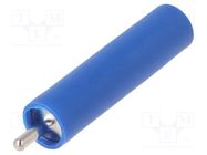 Connector: 4mm banana; socket; 20A; 1kV; 1kVAC; 29.5mm; blue; 10mΩ SCHÜTZINGER