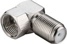 Angle Adapter: F Plug> F Socket 90°, copper - copper-zinc adapter plug