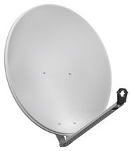 80 cm Aluminium Satellite Dish, light grey - for single/multiple participants with particularly stable feed arm that defies every storm