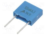 Capacitor: polyester; 0.01uF; 40VAC; 63VDC; 5mm; ±10%; -55÷125°C EPCOS