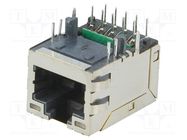 Socket; RJ45; MXMag; PIN: 8; shielded,with LED; gold-plated; THT MOLEX
