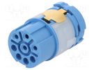 Connector: M23; contact insert; PIN: 8(4+4); female; for cable HUMMEL