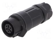 Connector: circular; plug; female; MRD; 5A; PIN: 3; IP67; straight AMPHENOL COMMUNICATIONS SOLUTIONS