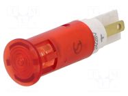Indicator: LED; flat; red; 24÷28VAC; Ø10.2mm; connectors SIGNAL-CONSTRUCT