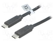Cable; USB 3.2; USB C plug,both sides; 1m; black; 10Gbps; 100W LOGILINK